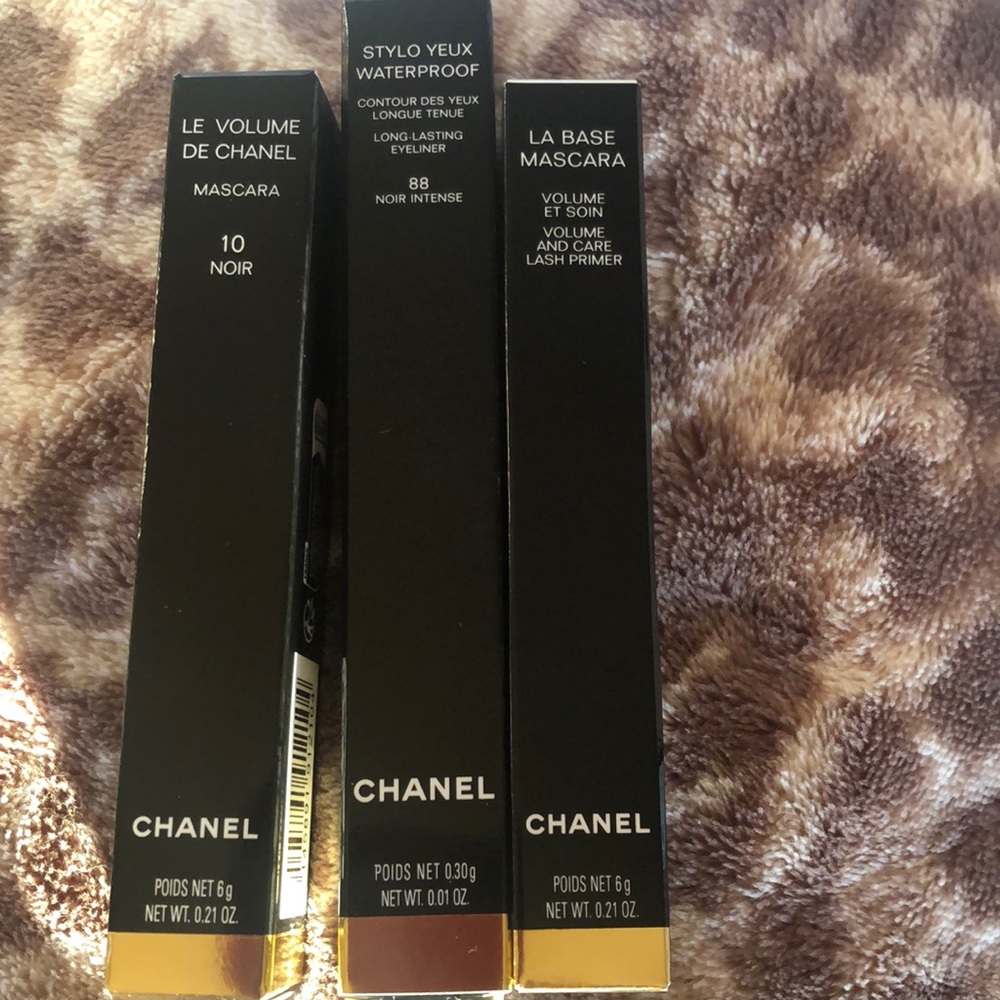 Auth Chanel La Mascara, Le Volume Mascara and waterproof eyeliner-all black